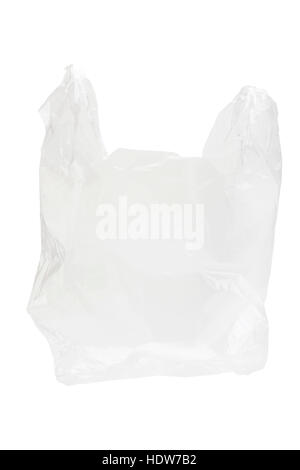 Sac en plastique isolé sur fond blanc avec clipping path Banque D'Images