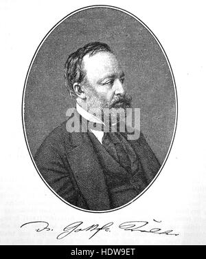 Gottfried Keller, 1819-1890, un poète et écrivain suisse de la littérature allemande, gravure sur bois de l'année 1880 Banque D'Images