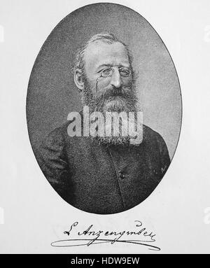 Ludwig Anzengruber, 1839-1889, un dramaturge, romancière et poète, gravure sur bois de l'année 1880 Banque D'Images