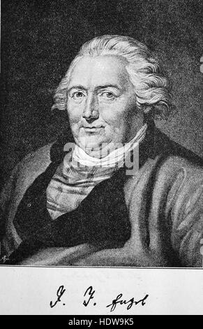 Johann Jakob Engel, 1741-1802, un auteur allemand, gravure sur bois de l'année 1880 Banque D'Images
