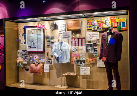 Les expositions et les affiche dans la Mob Museum Las Vegas, Nevada. Banque D'Images