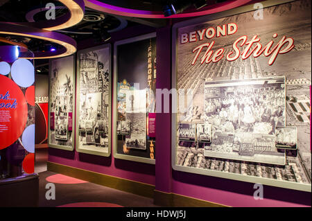 Les expositions et les affiche dans la Mob Museum Las Vegas, Nevada. Banque D'Images