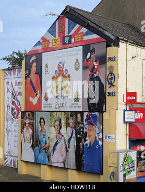 60 ans de la reine Elizabeth II Shankill Road West Belfast, Irlande du Nord, Royaume-Uni Banque D'Images