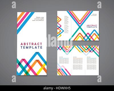 Triangle coloré abstrait motif de fond tri fold brochure template Illustration de Vecteur