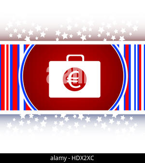Cas de l'euro, bouton icône financière Banque D'Images