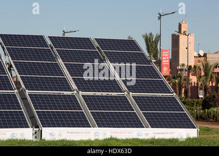 La CDP22 les négociations sur le changement climatique conférence à Marrakech, Maroc, en 2016. Banque D'Images