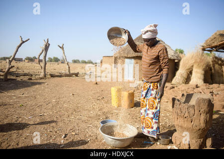 La vie rurale dans un village du Burkina Faso, Gourmatche Banque D'Images