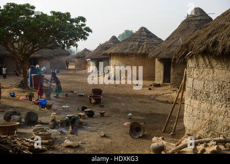 La vie du village en Guinée Banque D'Images