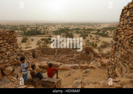 La vie du village de Ouadane, Mauritanie Banque D'Images