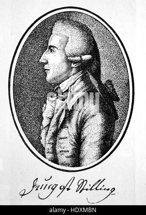 Johann Heinrich Jung ou de jaugeage Heinrich, 1740-1817, un auteur allemand, gravure sur bois de l'année 1882, l'amélioration numérique Banque D'Images