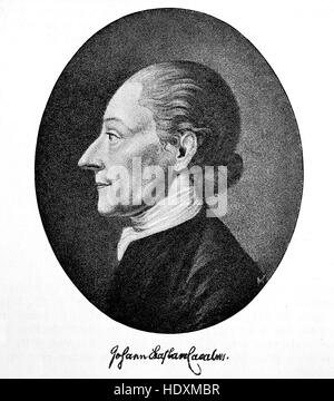 Johann Kaspar Lavater, 1741-1801, un poète, écrivain, philosophe, théologien et physiognomist, gravure sur bois de l'année 1882, l'amélioration numérique Banque D'Images