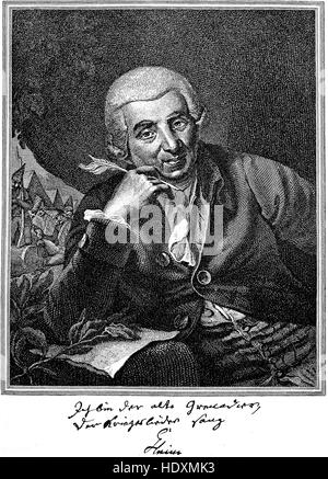 Johann Wilhelm Ludwig Gleim, 1719-1803, un poète allemand, gravure sur bois de l'année 1882, l'amélioration numérique Banque D'Images