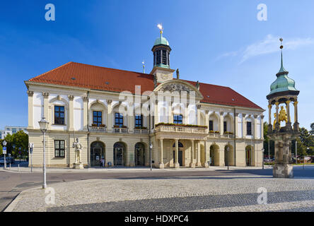 L'Hôtel de ville au Vieux Marché avec Magdeburg Cavalier, Magdebourg, Saxe-Anhalt, Allemagne Banque D'Images