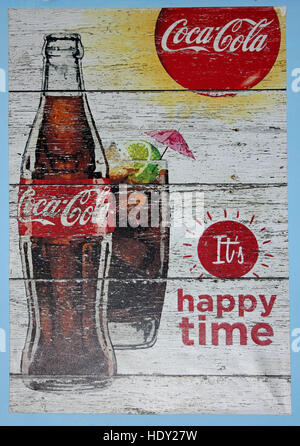 "Coca Cola son temps heureux' Banque D'Images