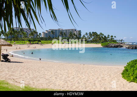 Ko Olina Beach, côte ouest, Oahu, Hawaii. Banque D'Images