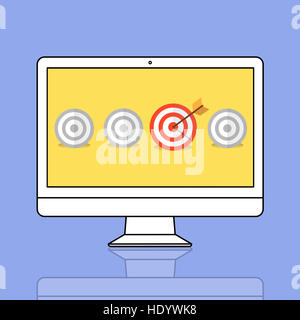 L'icône flèche cible Objectifs Concept Graphique Banque D'Images