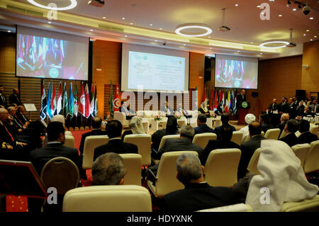 Tunis. 14 Décembre, 2016. Photos prises le 14 décembre 2016 montre la scène de la 20e session de la Conférence des ministres de la culture dans le monde arabe à Tunis, Tunisie. © Adele/Xinhua/Alamy Live News Banque D'Images