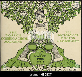The Boston Cooking School Magazine of Culinary Science and Domestic Economics (1905) était un périodique axé sur l'enseignement des arts culinaires, des techniques de cuisine et de la gestion domestique. Il a fourni des conseils pratiques sur la cuisine et l'économie domestique pour ses lecteurs. Banque D'Images