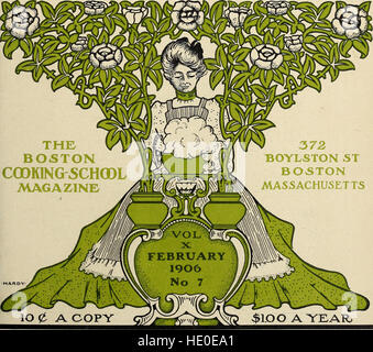 Le Boston Cooking School Magazine (1905) offre des connaissances sur la science culinaire et l'économie domestique, en se concentrant sur les recettes, la gestion de la cuisine et l'art de cuisiner dans les ménages du début du XXe siècle. Banque D'Images