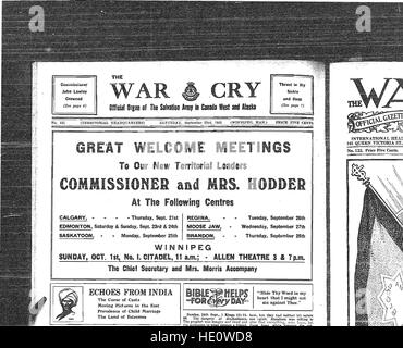 *The War Cry* (1922) est une publication liée à l’Armée du Salut, qui se concentre sur ses missions, son travail social et ses enseignements religieux, offrant un aperçu des activités et des croyances de l’organisation. Banque D'Images