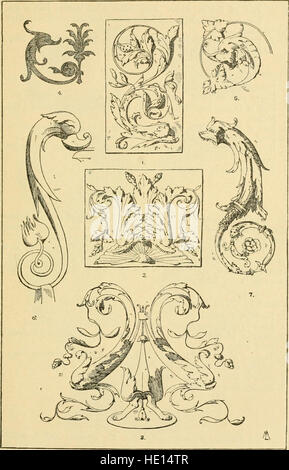 Un manuel de 1900 détaillant les principes de l'ornementation dans l'art, le design industriel et l'architecture, offrant des conseils théoriques et pratiques sur les techniques de conception. Banque D'Images
