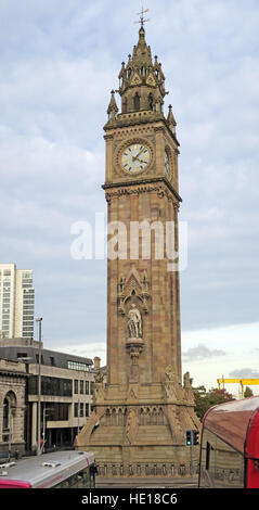 Albert Memorial Clock Tower,Queens Square, Belfast, Irlande du Nord, Royaume-Uni Banque D'Images