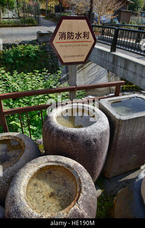 L'approvisionnement en eau de lutte contre l'incendie ! Kurama, Kyoto Prefecture, Japan Banque D'Images