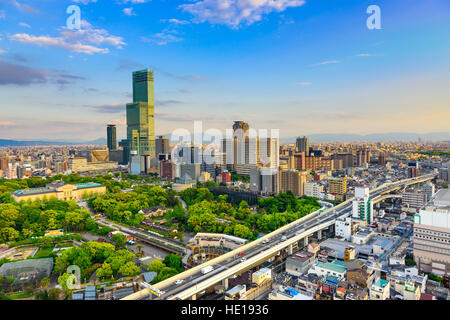 Osaka, Japon paysage urbain dans le district Abeno. Banque D'Images