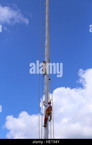 Voladores, le bungee jumpers du Mexique Banque D'Images