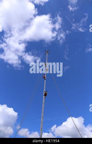 Voladores, le bungee jumpers du Mexique Banque D'Images