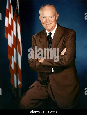 Présidentielle portrait officiel de la Maison Blanche du président Dwight David Eisenhower. Banque D'Images