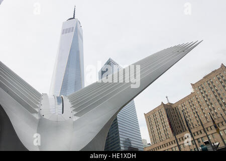 World Trade Center centre de transports de NYC Subway Banque D'Images