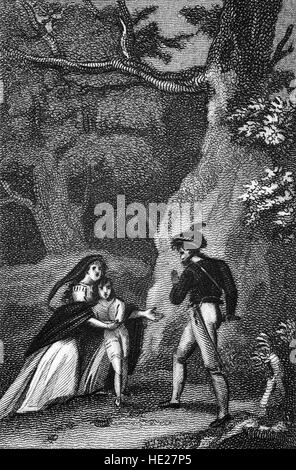 Marguerite d'Anjou 1430 - 1482) était la femme du roi Henry VI d'Angleterre. Après la bataille de Northampton en 1460 lorsqu'elle et son fils ont fui le pays de Galles ils rencontrent des bandits et échappé de peu. Banque D'Images