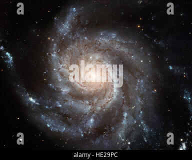 Cette spirale d'étoiles géantes de disque, de poussière et de gaz est 170 000 années-lumière de diamètre, soit près de deux fois le diamètre de notre galaxie. Banque D'Images