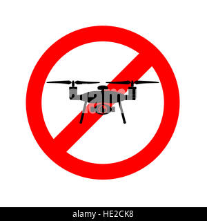 Aucun signe de la circulation circulaire de drones, illustration Banque D'Images