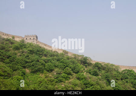 La première section de Mutianyu de la Grande Muraille, Pékin, Chine. Banque D'Images