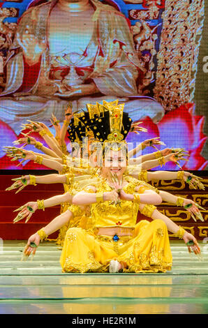 Dîner-spectacle de l'étape de la dynastie Tang Dynastie Tang Palace XIan, Chine. Banque D'Images