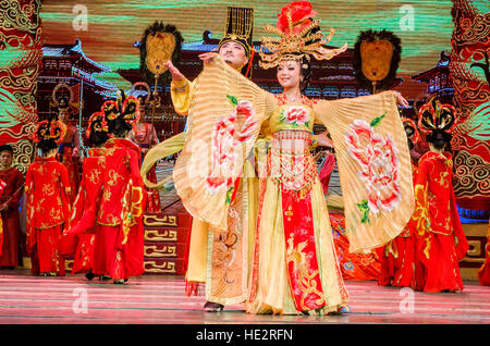 Dîner-spectacle de l'étape de la dynastie Tang Dynastie Tang Palace XIan, Chine. Banque D'Images