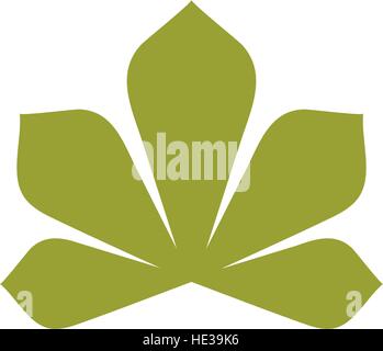 Télévision couleur vert résumé isolés logo. Chestnut Tree leaf on white background vector illustration. Logotype de l'élément de la nature. Illustration de Vecteur