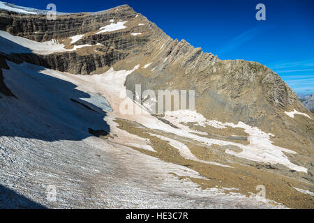 Glacier dans le Cirque de Gavarnie dans les Pyrénées centrales - France Banque D'Images