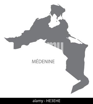 Médenine Tunisie Site en gris Illustration de Vecteur
