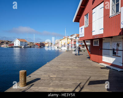 La célèbre promenade de hors-saison à Smögen, Suède Banque D'Images