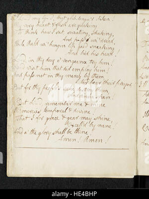 Cette image montre la page 5 de « Holy Willie’s Prayer » de Robert Burns, un poème satirique qui critique l’hypocrisie des chefs religieux. Le manuscrit, de la collection Glenriddel, illustre le commentaire spirituel de Burns sur le calvinisme et l’église. Banque D'Images