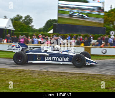 Riccardo Patrese, Brabham-BMW BT52, BMW Centenaire, Goodwood Festival of Speed 2016. les automobiles, voitures, animation, Festival of Speed, FoS, plein e Banque D'Images