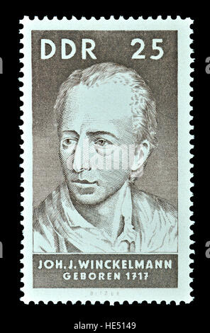 Timbre de l'Allemagne de l'Est (1967) : Johann Joachim Winckelmann (1717 - 1768), historien de l'art et archéologue allemand. Considérée par certains comme l'une des.... Banque D'Images