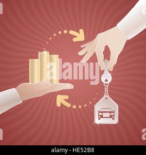 Voiture à vendre Illustration de Vecteur