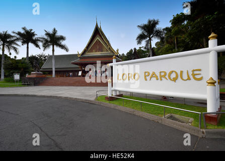 Entrée principale, Loro Parque, Puerto de la Cruz, Tenerife, Canaries, Espagne Banque D'Images