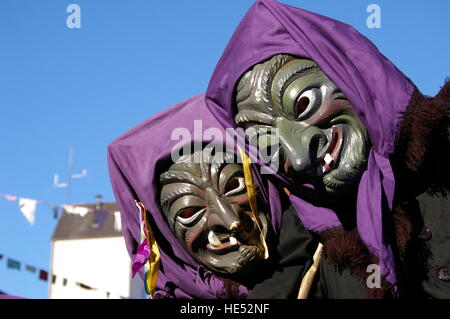 Swabian-Alemannic carnaval, célébré dans le sud de l'Allemagne, la Suisse et l'ouest de l'Autriche avant le carême, Leutkirch, Bade-Wurtemberg Banque D'Images