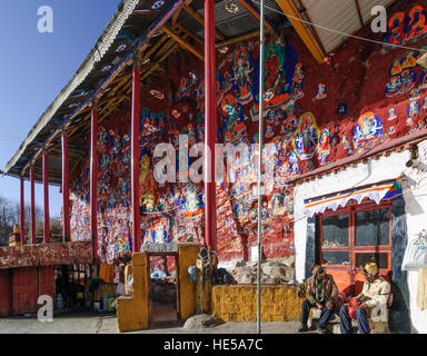 Lhassa : Mont Chagpo Ri ; gravures, Tibet, Chine Banque D'Images