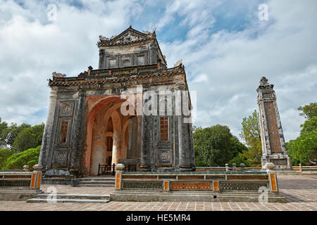 Stèle en pierre au tombeau de Tu Duc. Hue, Vietnam. Banque D'Images